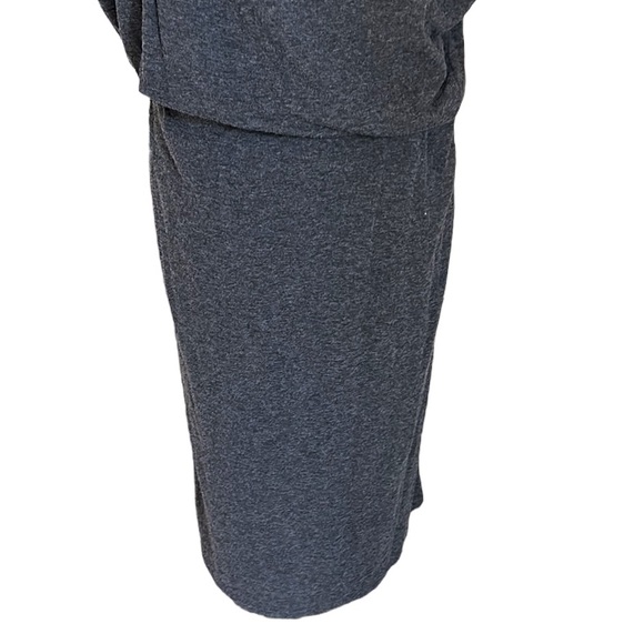 Reiss Evelyn Charcoal Gray Jersey Knit Drape Midi Dress - M - Picture 13 of 15